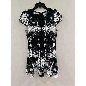 Yoana Baraschi Womens Dress Size 8 Black & White Abstract Print Scuba Material